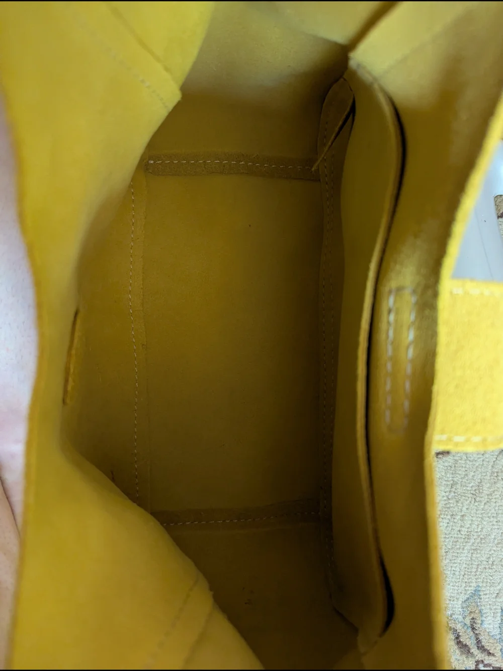 Portland Leather Goods Yellow Suede Hobo Bag Slouchy Crossbody